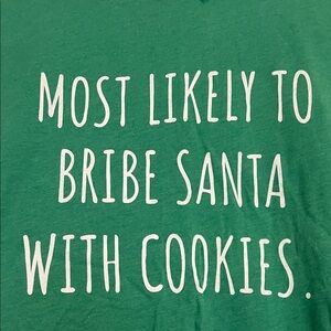 Festive Green Pajama Top with Fun Text